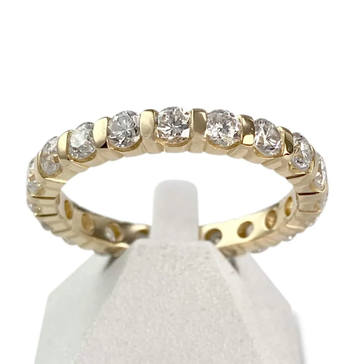 Bague d'occasion or 750 jaune tour complet diamants