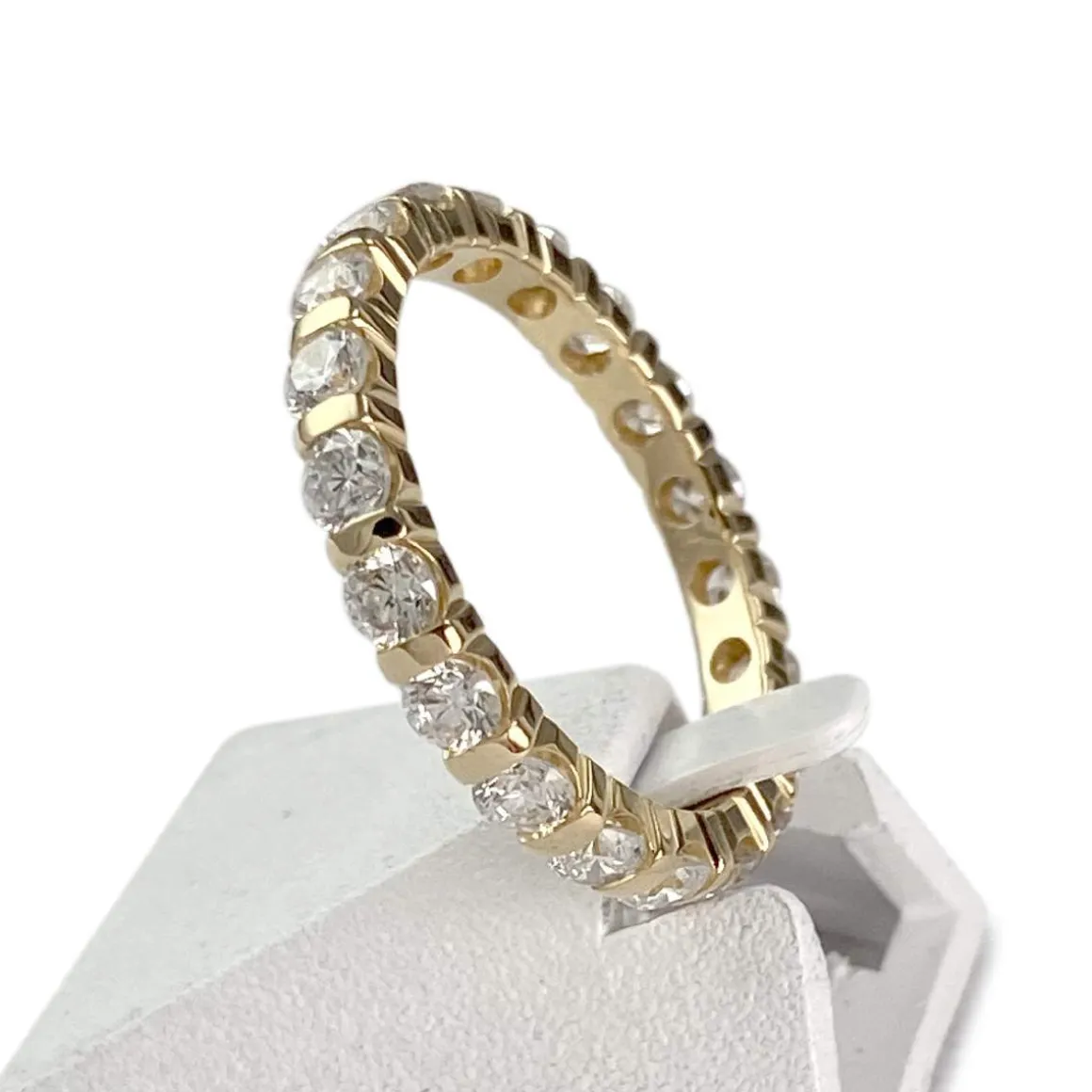 Bague d'occasion or 750 jaune tour complet diamants
