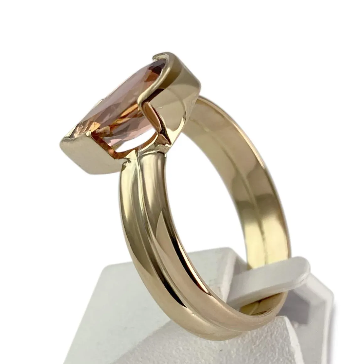Bague d'occasion or 750 jaune tourmaline orangée