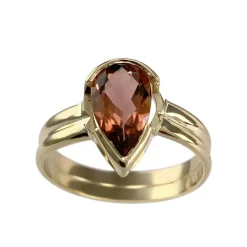 Bague d'occasion or 750 jaune tourmaline orangée