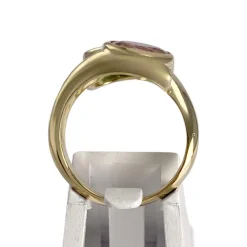 Bague d'occasion or 750 jaune tourmalines rose et verte