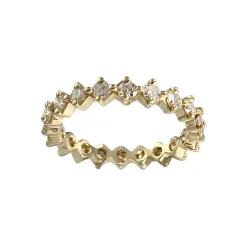 Bague d'occasion or 750 jaune tour complet diamants