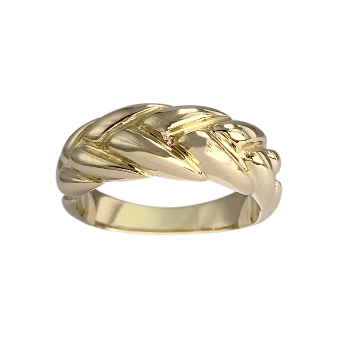 Bague d'occasion or 750 jaune tressée