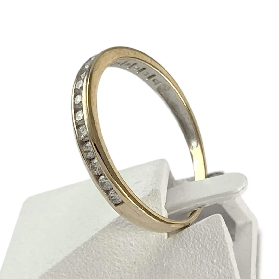 Bague d'occasion or 375 jaune zirconias