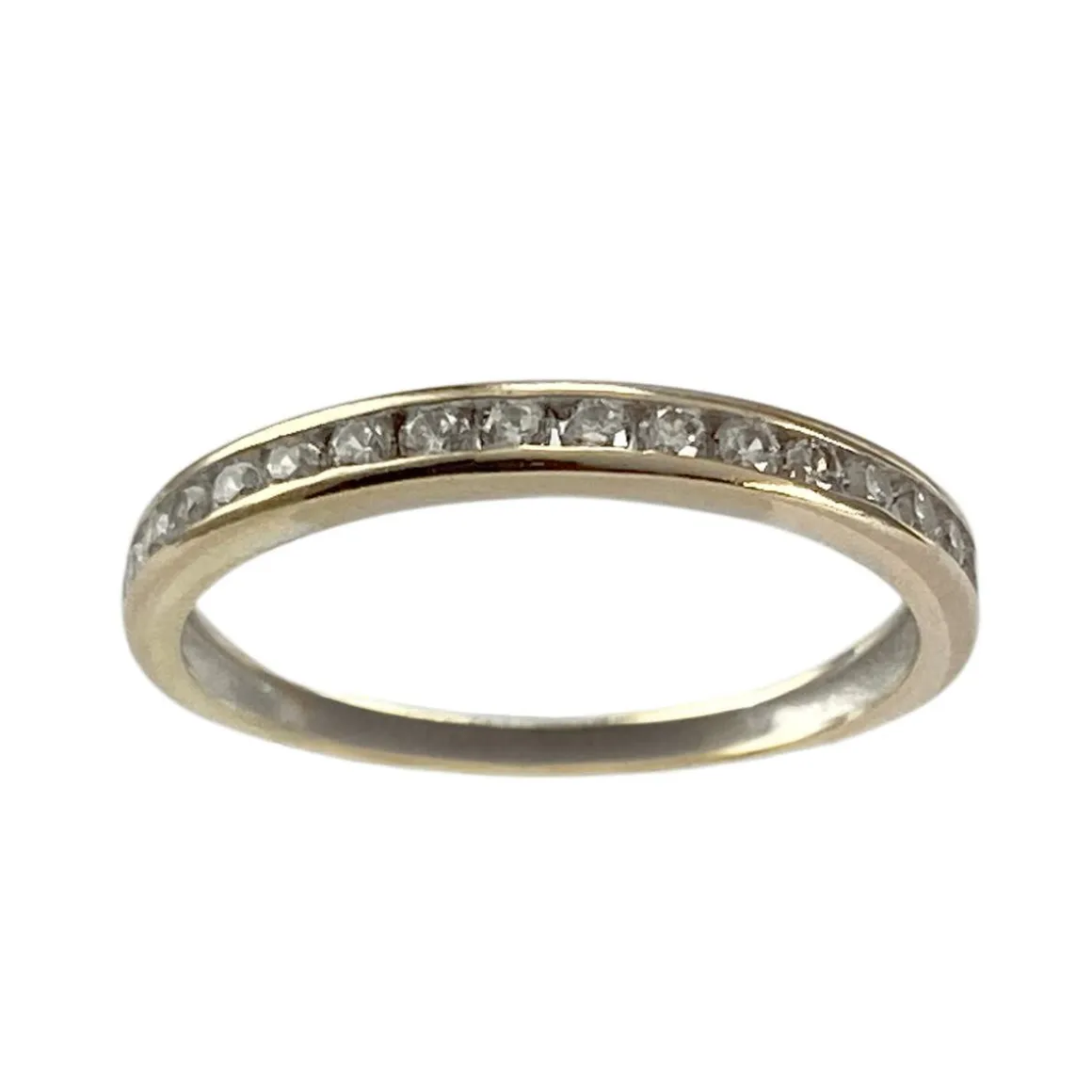 Bague d'occasion or 375 jaune zirconias