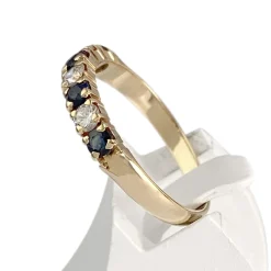 Bague d'occasion or 750 jaune zirconias saphirs