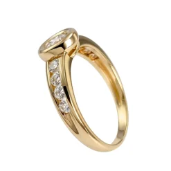 Bague d'occasion or 750 jaune zirconias