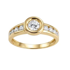 Bague d'occasion or 750 jaune zirconias