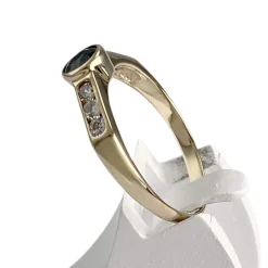 Bague d'occasion or 375 jaune zirconias saphir