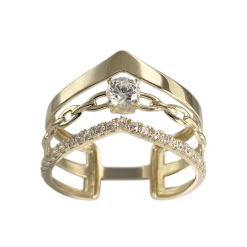 Bague d'occasion or 750 jaune zirconias
