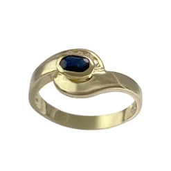 Bague d'occasion or 750 jaunezirconias saphir