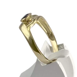 Bague d'occasion or 750 jaunezirconias saphir