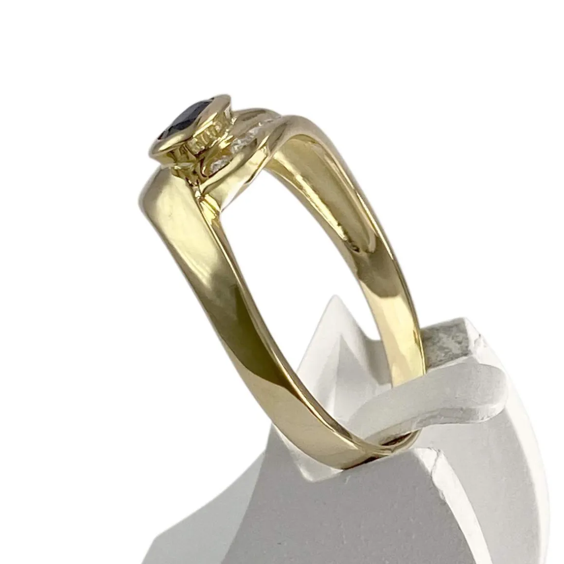 Bague d'occasion or 750 jaunezirconias saphir