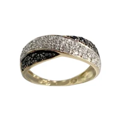 Bague d'occasion or 750 jaune zirconias