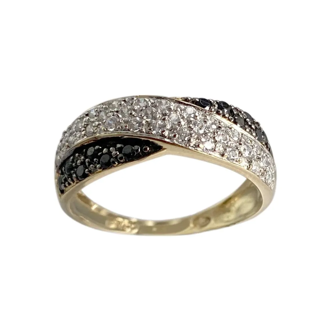 Bague d'occasion or 750 jaune zirconias
