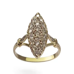 Bague d'occasion or 750 marquise diamants