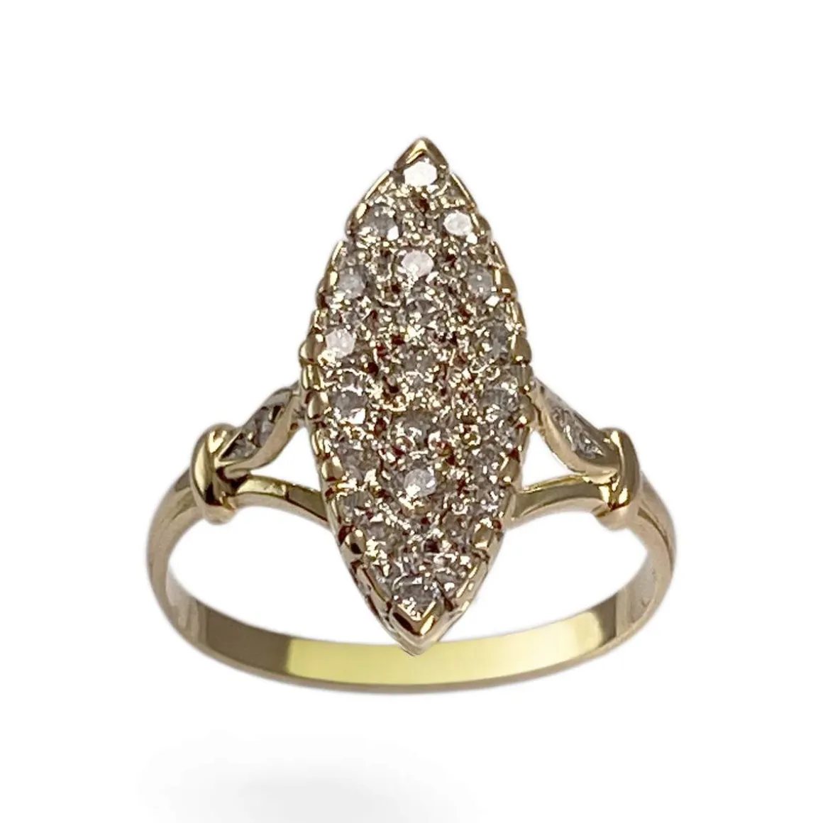Bague d'occasion or 750 marquise diamants
