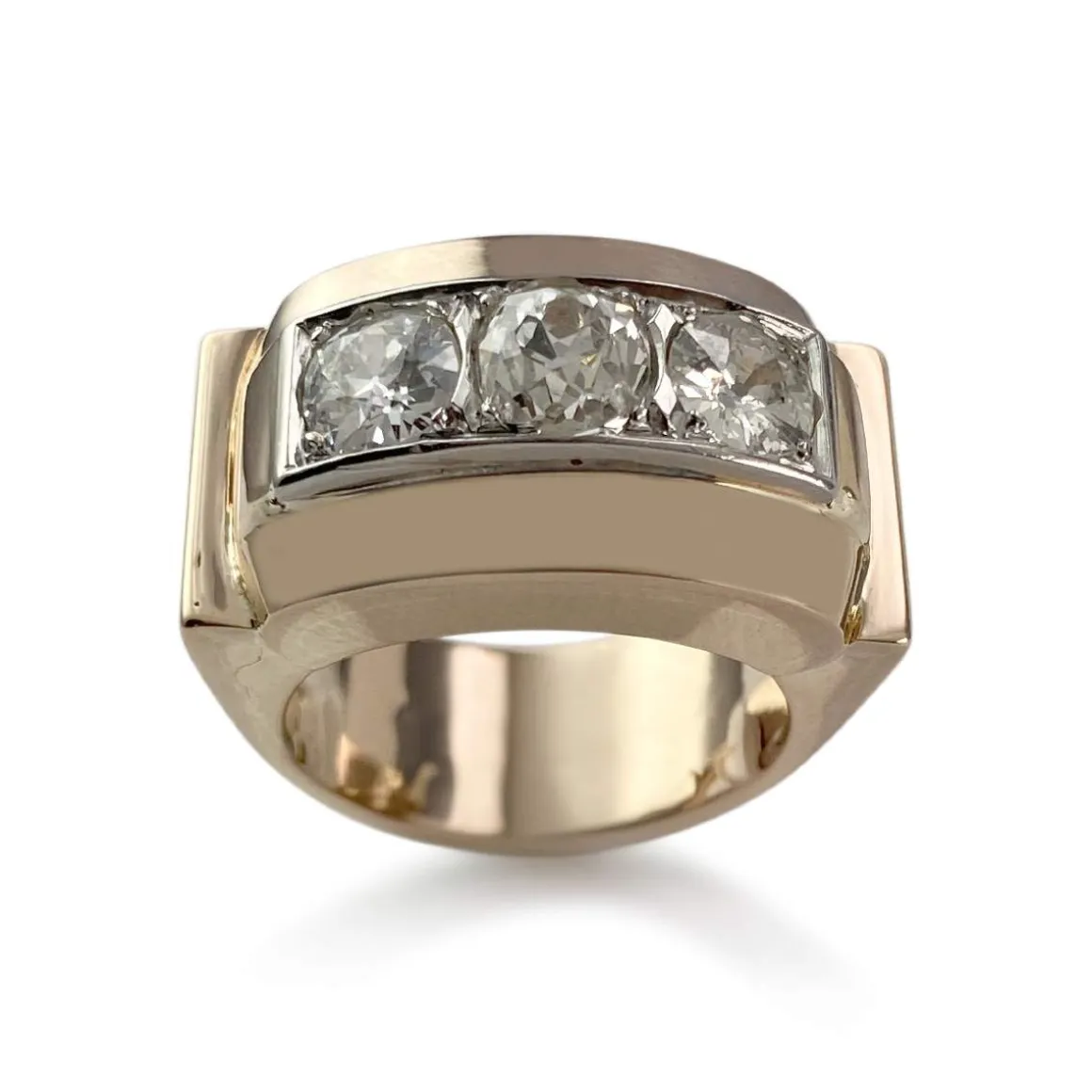 Bague d'occasion or 750 2 ors tank diamants