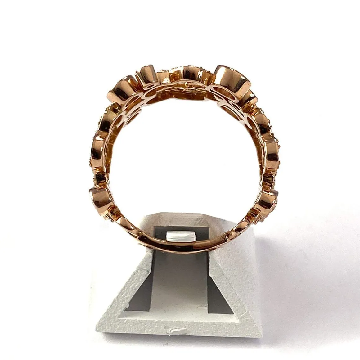 Bague d'occasion or 750 rose diamants