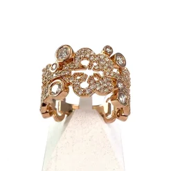 Bague d'occasion or 750 rose diamants