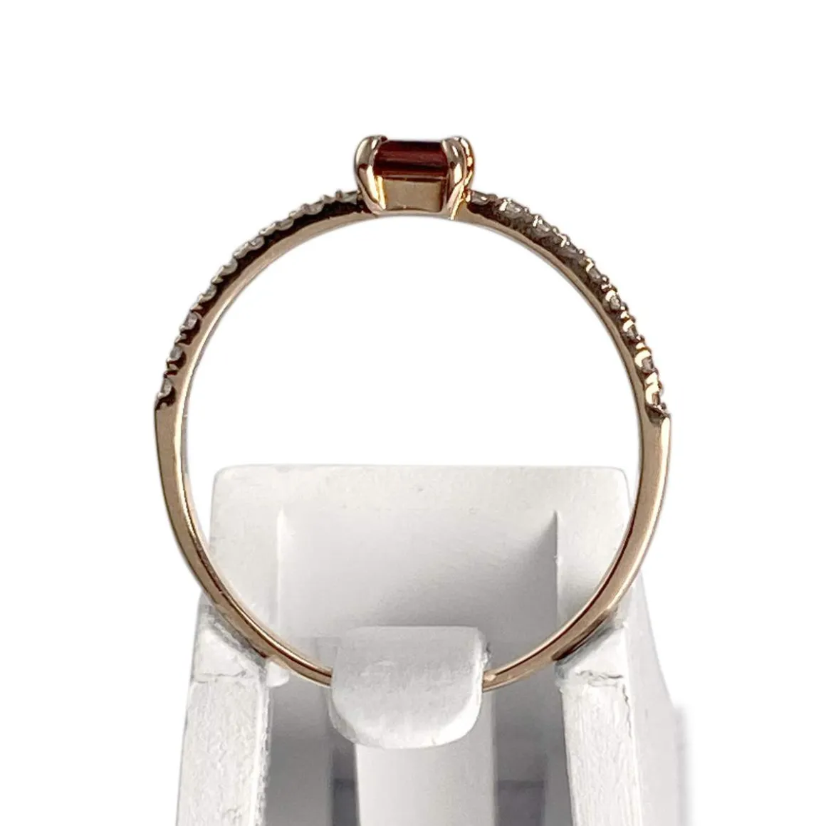 Bague d'occasion or 375 rose diamant grenat