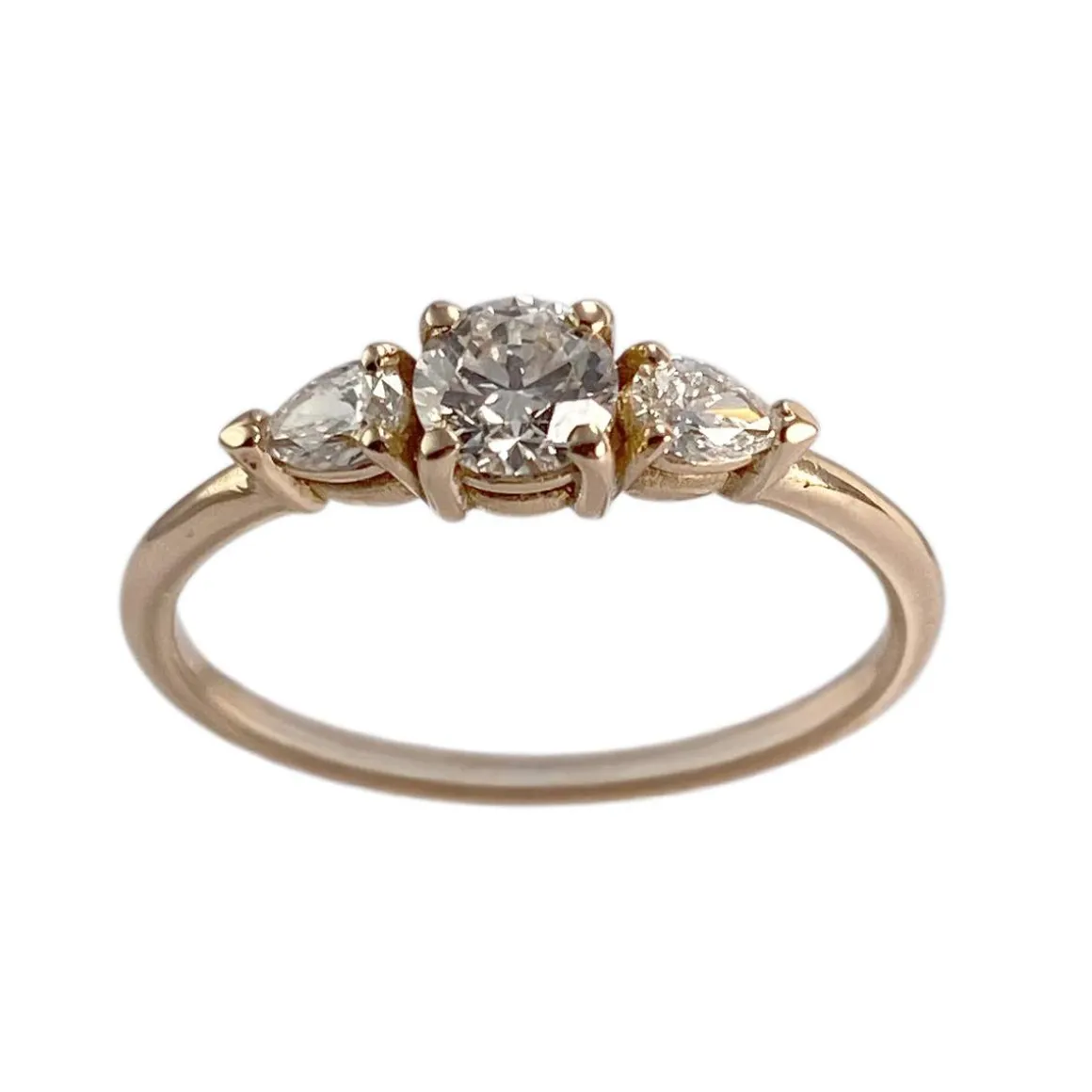 Bague d'occasion or 750 rose diamants