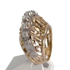 Bague d'occasion or 750 rose et or blanc diamants