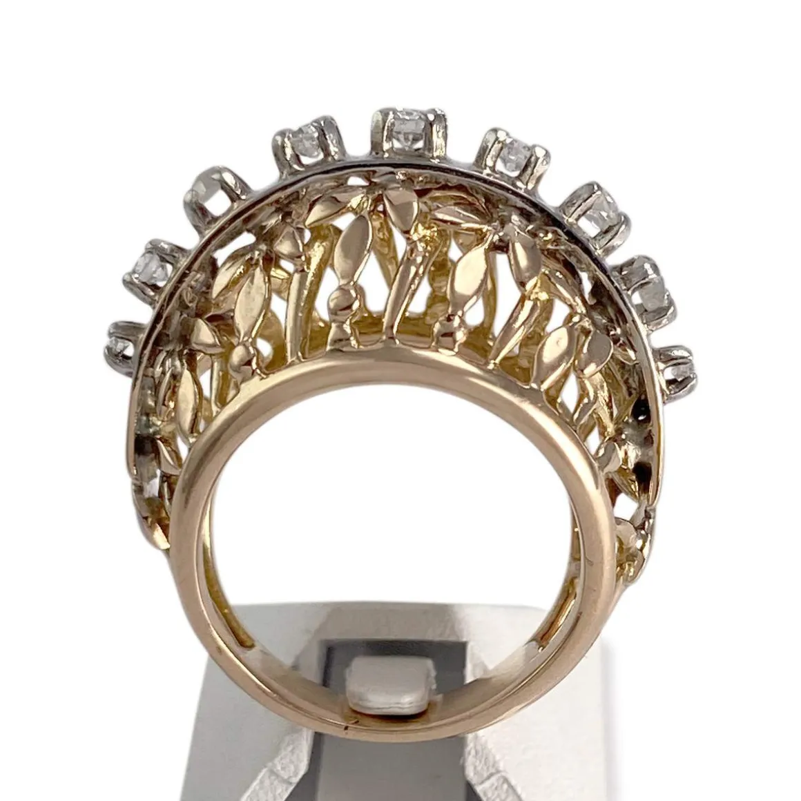 Bague d'occasion or 750 rose et or blanc diamants