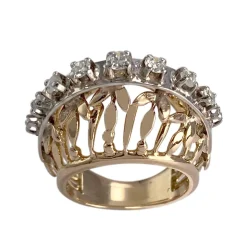 Bague d'occasion or 750 rose et or blanc diamants