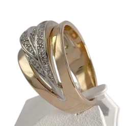 Bague d'occasion or rose 750 et or rhodié diamants