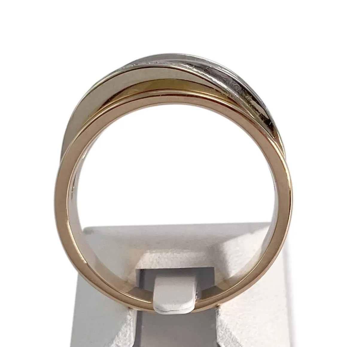 Bague d'occasion or rose 750 et or rhodié diamants
