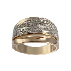 Bague d'occasion or rose 750 et or rhodié diamants