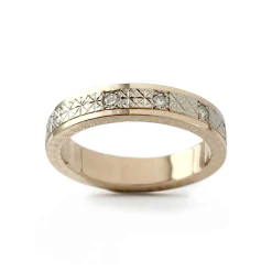 Bague d'occasion or 750 rose et rhodié diamants