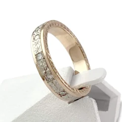 Bague d'occasion or 750 rose et rhodié diamants