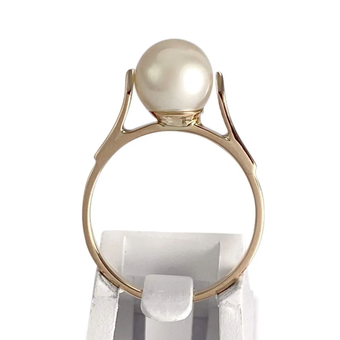 Bague d'occasion or 750 rose perle de culture