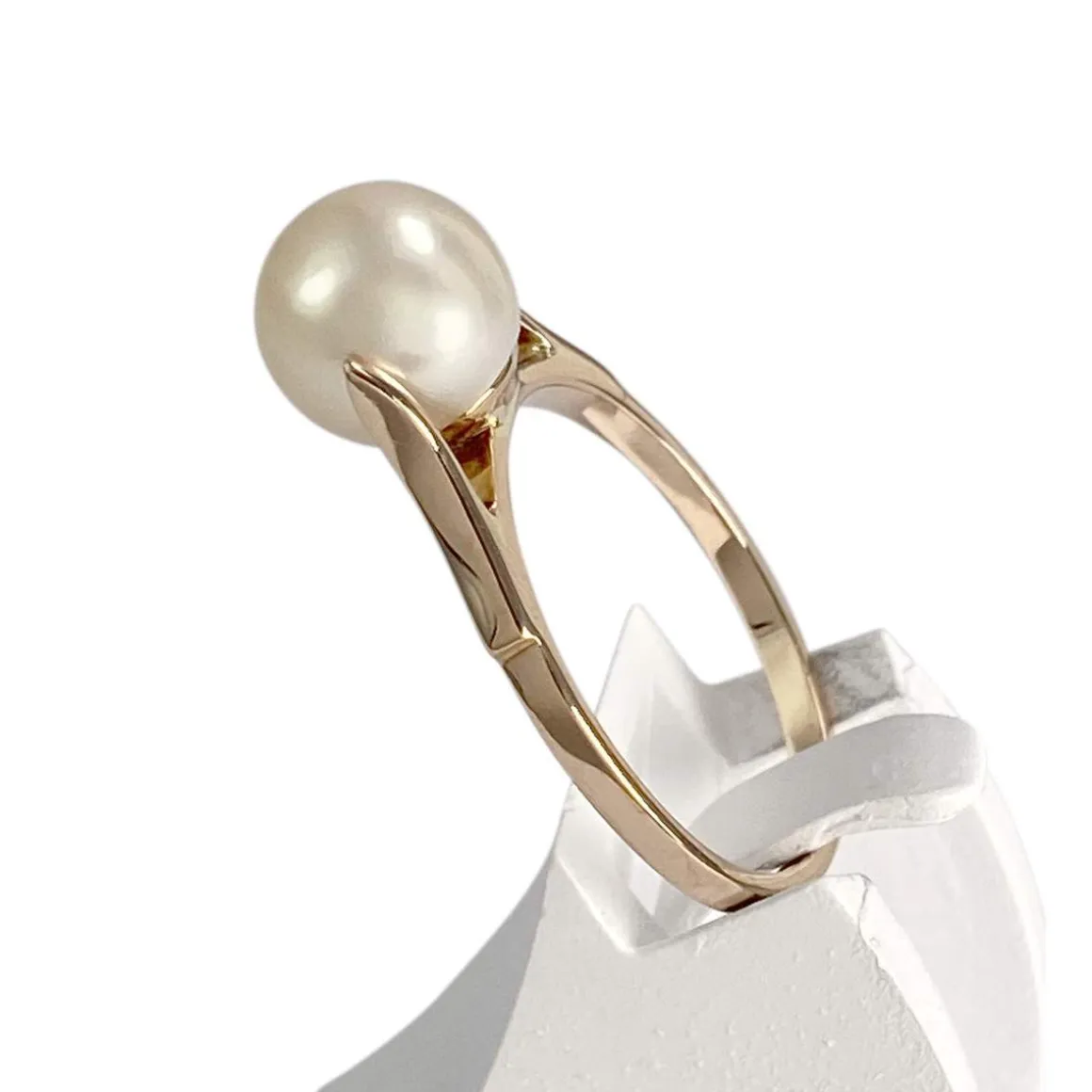 Bague d'occasion or 750 rose perle de culture