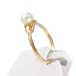 Bague d'occasion or 375 rose perle de culture
