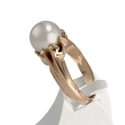 Bague d'occasion or 750 rose perle de culture