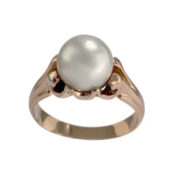 Bague d'occasion or 750 rose perle de culture