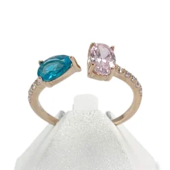 Bague d'occasion or 375 rose zirconia