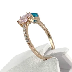 Bague d'occasion or 375 rose zirconia