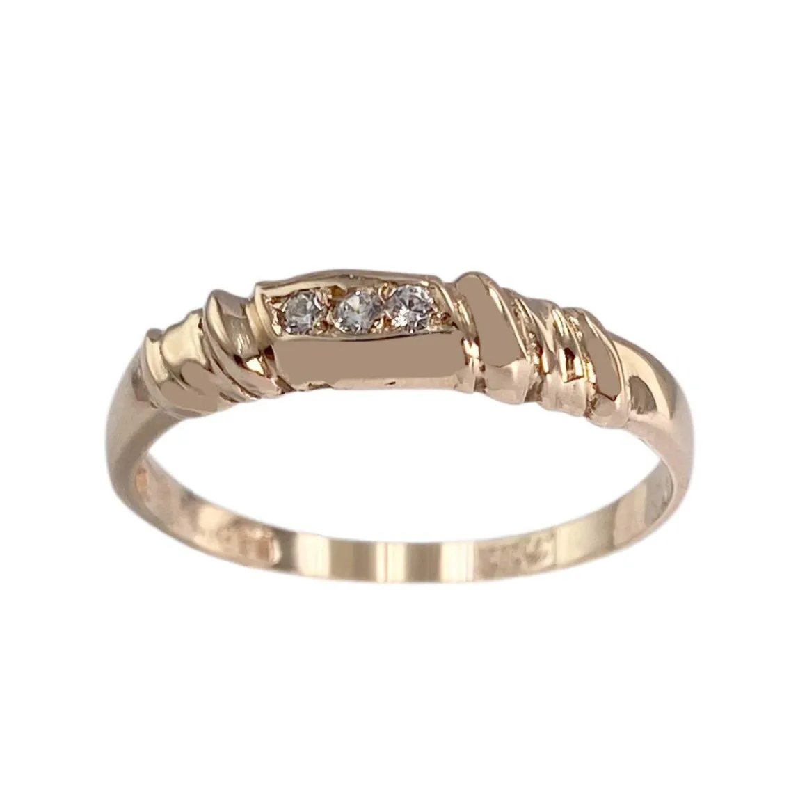 Bague d'occasion or 585 rose zirconias