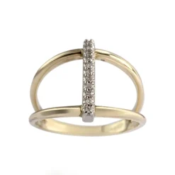 Bague d'occasion 2 ors 375 diamant