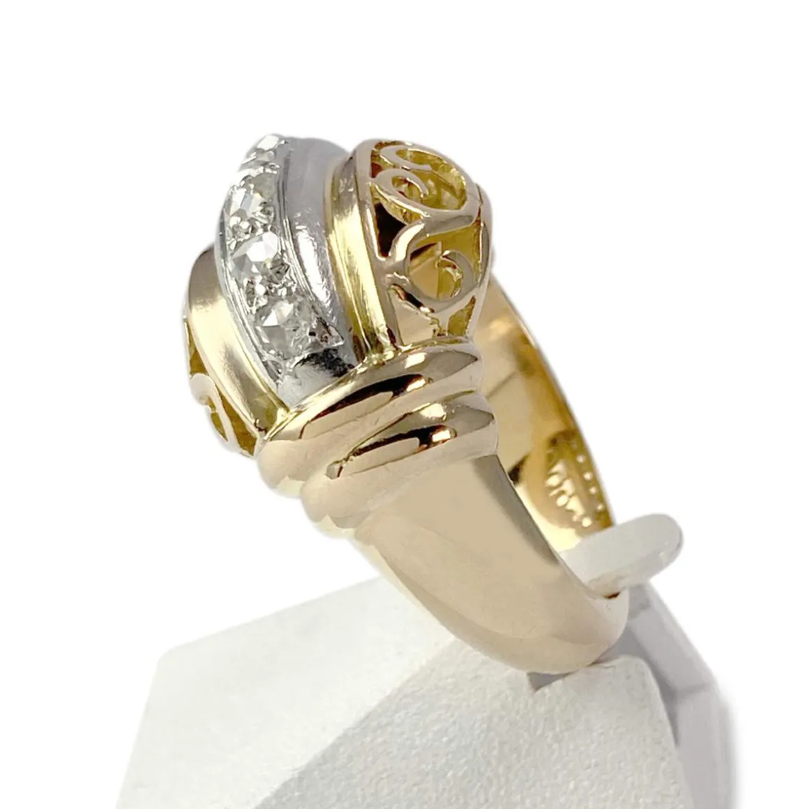 Bague d'occasion 2 ors 750 diamants