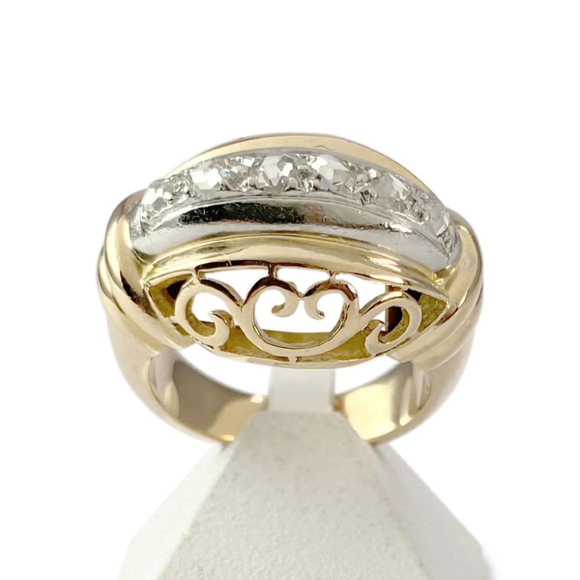 Bague d'occasion 2 ors 750 diamants