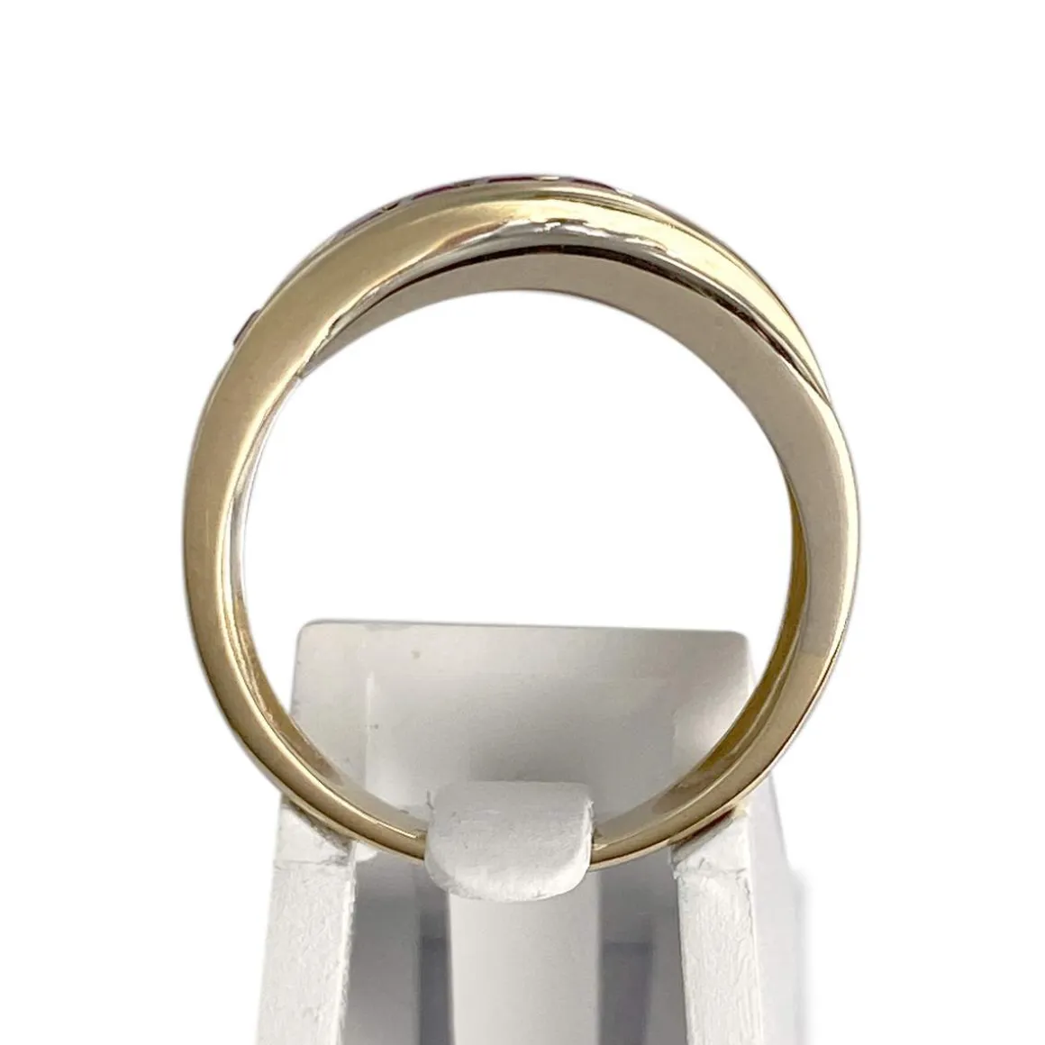 Bague d'occasion 2 ors 750 diamants rubis