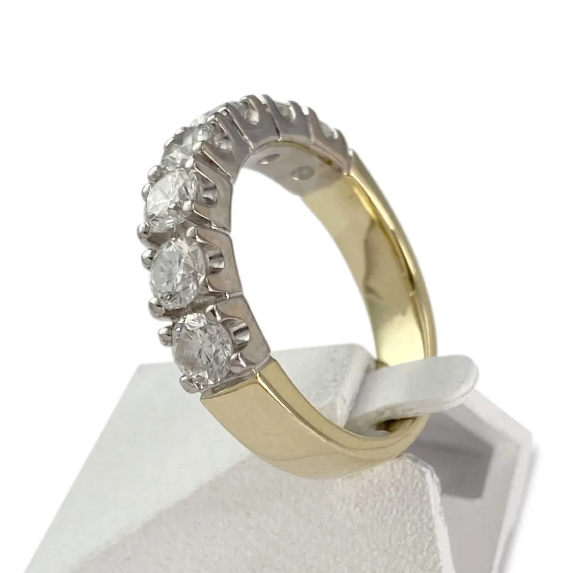 Bague d'occasion 2 ors 750 diamants synthetiques