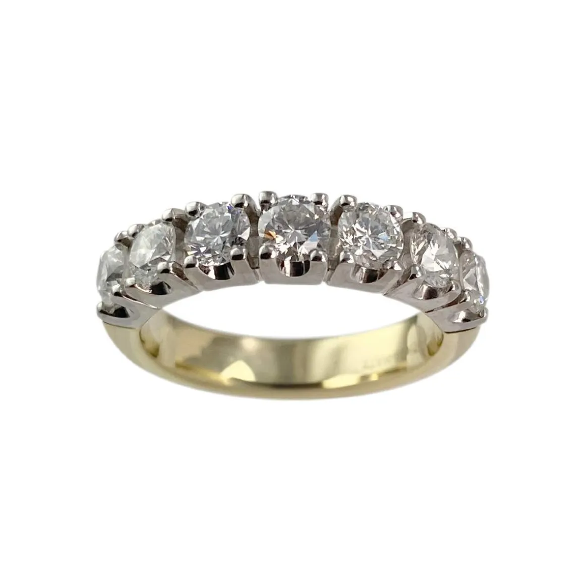 Bague d'occasion 2 ors 750 diamants synthetiques