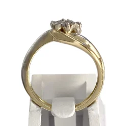 Bague d'occasion 2 ors 750 fleur diamants