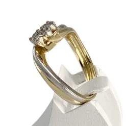 Bague d'occasion 2 ors 750 fleur diamants